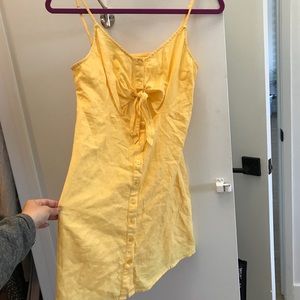Yellow summer linen dress